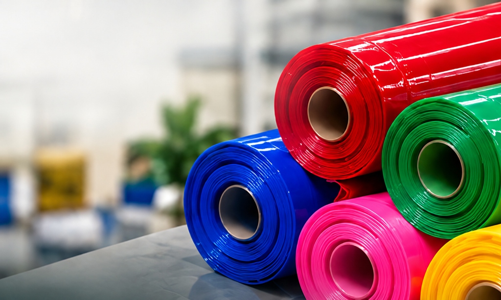 Colourful polythene sheet rolls