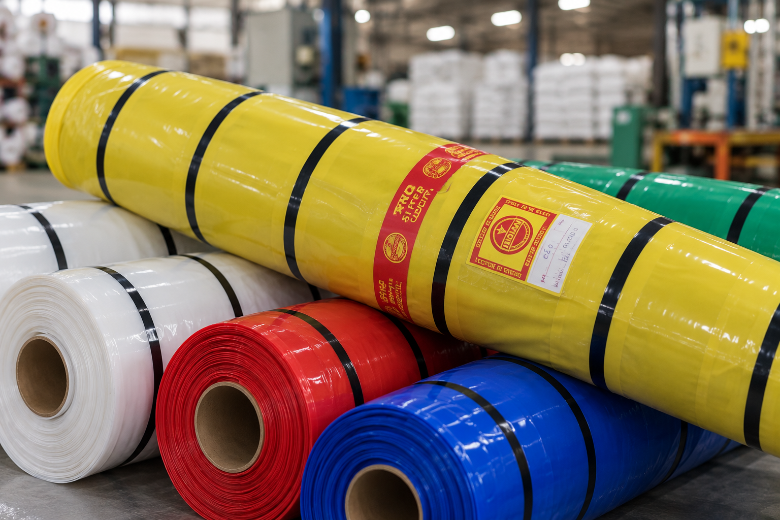 Patta Chak yellow polythene roll with black bands